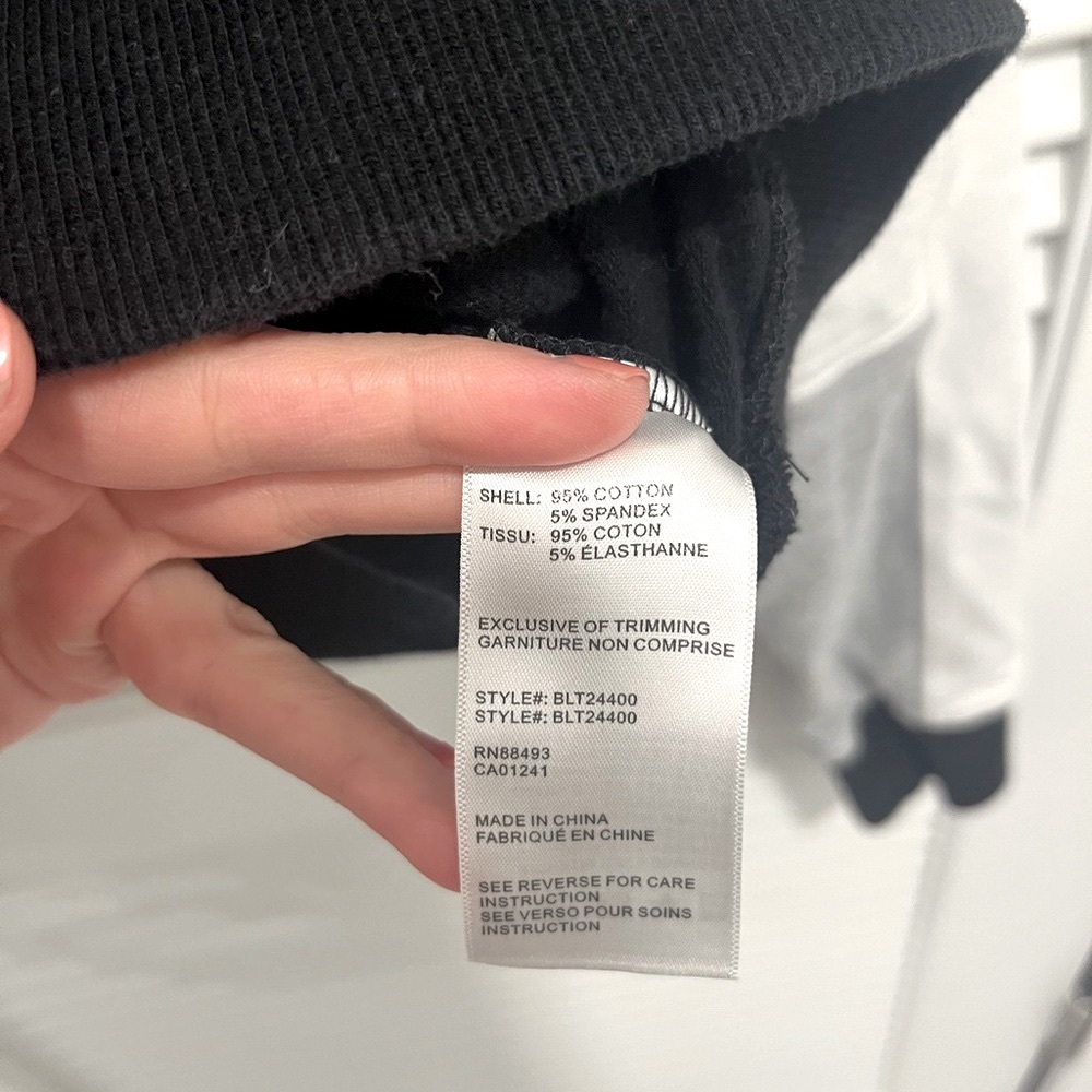 Blanc Noir Color Block Cropped Sweatshirt - Picture 8 of 8